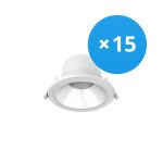 Monipakkaus 15x Noxion LED Alasvalo Apollo 9W 1100lm 60D - 830 Lämmin Valkoinen | 145mm - Odetnij 120mm - UGR <19