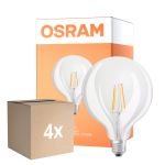 Monipakkaus 4x Osram SuperStar LED E27 Globe 125mm Filament Kirkas 7W 806lm - 822-827 Dim to Warm | Himmennettävä - Korvaa 60W