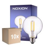 Monipakkaus 10x Noxion Lucent Filament LED E27 Globe Kirkas 7W 806lm - 827 Erittäin Lämmin Valkoinen | Himmennettävä - Korvaa 60W