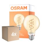 Monipakkaus 4x Osram Vintage 1906 LED E27 Globe Filament Twist Kulta 8W 806lm - 922 Erittäin Lämmin Valkoinen | Paras Värintoisto - Himmennettävä - Korvaa 60W