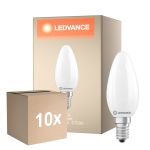 Monipakkaus 10x Ledvance Classic LED E14 Kynttilä Matta 5.9W 806lm - 827 Erittäin Lämmin Valkoinen | Himmennettävä - Korvaa 60W