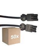Monipakkaus 50x Noxion GST - Yhteensopiva Jatkojohto Musta - Uros + Nainen - 5m - 3 pole 1,5mm2