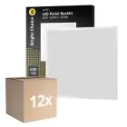 Monipakkaus 12x Bright Choice LED Paneeli Backlit 36W 3240lm - 840 Kylmä Valkoinen | 60x60cm - UGR 