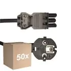 Monipakkaus 50x Noxion GST-Yhteensopiva Virtajohto - Nainen + Schuko Europlug - Musta 5m - 3 pole 0.75mm2