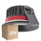Monipakkaus 20x Ledvance LED Kohdevalaisin Fire Rated Aluminium Musta 8W 680lm 36D - 930 Lämmin Valkoinen | Odetnij 68mm - IP65 - Paras Värintoisto - Himmennettävä