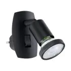 Eglo Seinävalaisin Parrini Lamp   Pistoke Musta 4.5W 345lm - 830 Lämmin Valkoinen | IP20 - Sis. 1x GU10